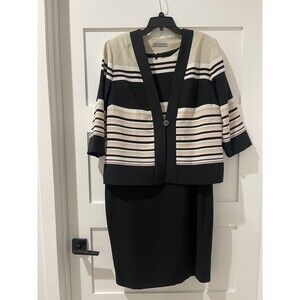 Danny And Nicole  Dress And Jacket  Size Tag Cut Off  Pink Black White Beige
